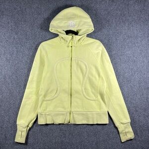 Lululemon Scuba Hoodie Stretch Full Zip Clarity Yellow Size 8 #1480